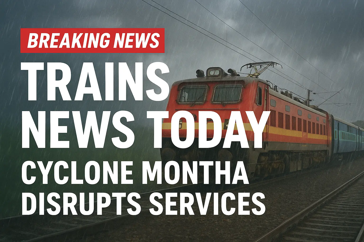 Indian Railways train during Cyclone Montha – latest trains news today